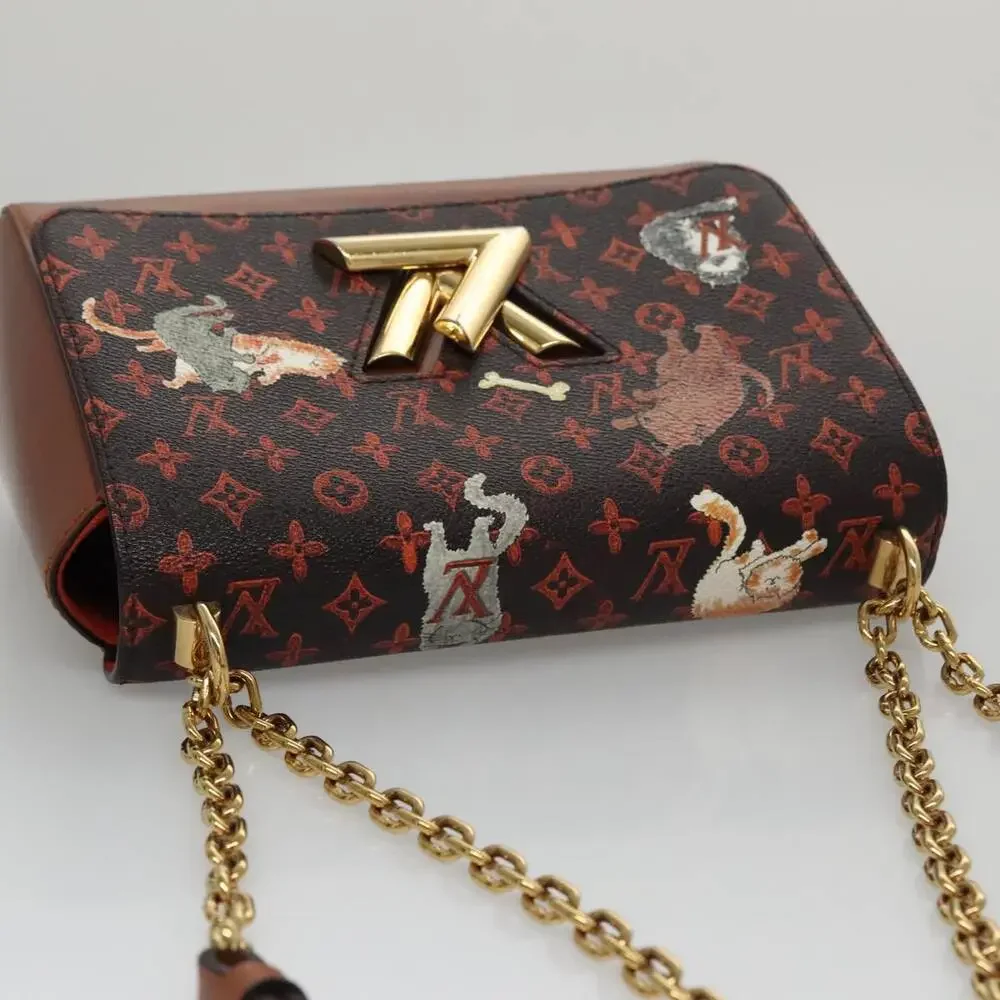 LOUIS VUITTON Catgram Sack Twist MM Shoulder Bag Marron M44408